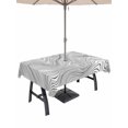 thumbnail image 1 of Outdoor Tablecloth with Umbrella Hole for Patio/Picnic/Party/Camping, White Black Striped Waterproof Table Cloth Rectangle Table Cover Washable, Modern Abstract Art Lines Stripes (52"x 70"), 1 of 9