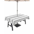 thumbnail image 1 of Outdoor Tablecloth with Umbrella Hole for Patio/Picnic/Party/Camping, White Boho Geometric Waterproof Table Cloth Rectangle Table Cover Washable, Abstract Art Dots Striped (52"x 70"), 1 of 8