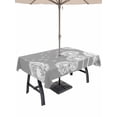 thumbnail image 1 of Outdoor Tablecloth with Umbrella Hole for Patio/Picnic/Party/Camping, White Dandelion Waterproof Table Cloth Rectangle Table Cover Washable, Spring Plants Flowers Vintage Gray (52"x 70"), 1 of 8