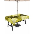 thumbnail image 1 of Outdoor Tablecloth with Umbrella Hole for Patio/Picnic/Party/Camping, Yellow Black Flowers Waterproof Table Cloth Rectangle Table Cover Washable, Modern Abstract Blooms Floral (60"x 84"), 1 of 8