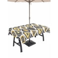 thumbnail image 1 of Outdoor Tablecloth with Umbrella Hole for Patio/Picnic/Party/Camping, Yellow Black Geometric Waterproof Table Cloth Rectangle Table Cover Washable, Abstract Art Diamond Modern (54"x 80"), 1 of 8