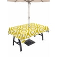 thumbnail image 1 of Outdoor Tablecloth with Umbrella Hole for Patio/Picnic/Party/Camping, Yellow Geometric Waterproof Table Cloth Rectangle Table Cover Washable, Modern Abstract Art Rhombus (60"x 102"), 1 of 8