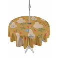 thumbnail image 1 of Outdoor Tablecloth with Umbrella Hole for Patio/Picnic/Party/Camping, Yellow Gourd Waterproof Table Cloth Round Cover Washable, Spring Floral Farmhouse Botanical (Dia 60"), 1 of 9