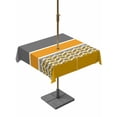 thumbnail image 1 of Outdoor Tablecloth with Umbrella Hole for Patio/Picnic/Party/Camping, Yellow Grey Stripes Waterproof Table Cloth Square Cover Washable, Abstract Lines Geometric Modern Art (60"x 60"), 1 of 8