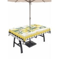 thumbnail image 1 of Outdoor Tablecloth with Umbrella Hole for Patio/Picnic/Party/Camping, Yellow Lemon Waterproof Table Cloth Rectangle Table Cover Washable, Summer Botanical Black White Plaid Pastoral (52"x 70"), 1 of 8