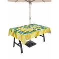thumbnail image 1 of Outdoor Tablecloth with Umbrella Hole for Patio/Picnic/Party/Camping, Yellow Lemon Waterproof Table Cloth Rectangle Table Cover Washable, Summer Botanical Blue Yellow Buffalo Plaid (52"x 70"), 1 of 8