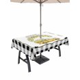 thumbnail image 1 of Outdoor Tablecloth with Umbrella Hole for Patio/Picnic/Party/Camping, Yellow Lemon Waterproof Table Cloth Rectangle Table Cover Washable, Summer Country Truck Floral Botanical Black Plaid (52"x 70"), 1 of 8