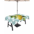 thumbnail image 1 of Outdoor Tablecloth with Umbrella Hole for Patio/Picnic/Party/Camping, Yellow Lemon Waterproof Table Cloth Rectangle Table Cover Washable, Summer Oil Painting Fruits Polka Dot Green (60"x 84"), 1 of 9
