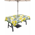 thumbnail image 1 of Outdoor Tablecloth with Umbrella Hole for Patio/Picnic/Party/Camping, Yellow Lemon Waterproof Table Cloth Rectangle Table Cover Washable, Summer Tropical Plants Green Leaves Botanical (54"x 80"), 1 of 9