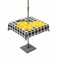 thumbnail image 1 of Outdoor Tablecloth with Umbrella Hole for Patio/Picnic/Party/Camping, Yellow Lemons Waterproof Table Cloth Square Cover Washable, Summer Botanical Black White Plaid Farmhouse (54"x 54"), 1 of 8