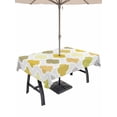 thumbnail image 1 of Outdoor Tablecloth with Umbrella Hole for Patio/Picnic/Party/Camping, Yellow Orange Moroccan Waterproof Table Cloth Rectangle Table Cover Washable, Vintage Boho Geometric Pattern Gray (60"x 102"), 1 of 8