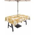 thumbnail image 1 of Outdoor Tablecloth with Umbrella Hole for Patio/Picnic/Party/Camping, Yellow Palm Tree Summer Waterproof Table Cloth Rectangle Table Cover Washable, Beach Tropical Botanical Coastal (60"x 120"), 1 of 9