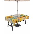 thumbnail image 1 of Outdoor Tablecloth with Umbrella Hole for Patio/Picnic/Party/Camping, Yellow Sunflowers Waterproof Table Cloth Rectangle Table Cover Washable, Elegant Pastoral Floral Daisy Bees (60"x 102"), 1 of 8