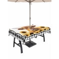 thumbnail image 1 of Outdoor Tablecloth with Umbrella Hole for Patio/Picnic/Party/Camping, Yellow Sunflowers Yak Waterproof Table Cloth Rectangle Table Cover Washable, Black White Checkered Pastoral Buffalo (54"x 80"), 1 of 8