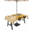 thumbnail image 1 of Outdoor Tablecloth with Umbrella Hole for Patio/Picnic/Party/Camping, Yellow Truck Waterproof Table Cloth Rectangle Table Cover Washable, Cartoon Striped Farmhouse Modern Art (54"x 80"), 1 of 8