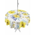 thumbnail image 1 of Outdoor Tablecloth with Umbrella Hole for Patio/Picnic/Party/Camping, Yellow Watercolor Floral Waterproof Table Cloth Round Cover Washable, Spring Flower Abstract Art (Dia 60"), 1 of 8