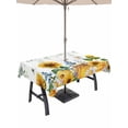 thumbnail image 1 of Outdoor Tablecloth with Umbrella Hole for Patio/Picnic/Party, Eucalyptus Leaves Waterproof Table Cloth Rectangle Table Cover Washable, Sunflowers Spring Watercolor Country Floral Bee (54"x 80"), 1 of 8