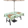 thumbnail image 1 of Outdoor Tablecloth with Umbrella Hole for Patio/Picnic/Party, Sage Green Eucalyptus Leaves Waterproof Table Cloth Rectangle Table Cover Washable, Summer Botanical Animals Watercolor (52"x 70"), 1 of 8