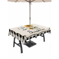 thumbnail image 1 of Outdoor Tablecloth with Umbrella Hole for Patio/Picnic/Party, Sunflowers Waterproof Table Cloth Rectangle Table Cover Washable, Yellow Floral Botanical Black White Checkered Rustic (60"x 102"), 1 of 8
