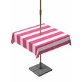 thumbnail image 1 of Outdoor Tablecloth with Umbrella Hole, Pink Striped Spillproof Waterproof Outdoor Table Cover, Modern Simple Monochrome Geometric White Patio Tablecloths for Party/Garden/Picnic, Square 54"x54", 1 of 9