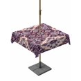 thumbnail image 1 of Outdoor Tablecloth with Umbrella Hole, Purple Boho Spillproof Waterproof Outdoor Table Cover, Farmhouse Ethnic Abstract Floral Pattern Patio Tablecloths for Party/Garden/Picnic, Square 60"x60", 1 of 9
