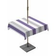 thumbnail image 1 of Outdoor Tablecloth with Umbrella Hole, Purple Grey Striped Spillproof Waterproof Outdoor Table Cover, Minimalist Farmhouse Stripe Patio Tablecloths for Party/Garden/Picnic, Square 60"x60", 1 of 9