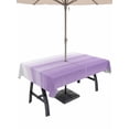 thumbnail image 1 of Outdoor Tablecloth with Umbrella Hole, Purple White Ombre Spillproof Waterproof Outdoor Table Cover, Modern Romantic Gradient Stripes Patio Tablecloths for Party Picnic Camping, Rectangle 54"x80", 1 of 9