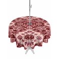 thumbnail image 1 of Outdoor Tablecloth with Umbrella Hole, Red Boho Spillproof Waterproof Outdoor Table Cover, Ethnic Tribal Abstract Traditional Floral Patio Tablecloths for Party/Garden/Picnic, Round 54 inch, 1 of 9