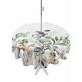 thumbnail image 1 of Outdoor Tablecloth with Umbrella Hole, Sage Green Ocean Spillproof Waterproof Outdoor Table Cover, Coastal Eucalyptus Starfish Shell Patio Tablecloths for Party/Garden/Picnic, Round 54 inch, 1 of 9