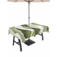 thumbnail image 1 of Outdoor Tablecloth with Umbrella Hole, Sage Green Stripes Spillproof Waterproof Outdoor Table Cover, Retro Farmhouse Abstract Ripple Patio Tablecloths for Party Picnic Camping, Rectangle 52"x70", 1 of 9