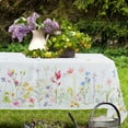 thumbnail image 1 of Outdoor Tablecloth with Umbrella Hole, Spring & Summer Outdoor Tablecloth, Fabric Spill Proof and Waterproof with Zipper Floral Tablecloth for Spring/Summer/Party/Picnic Rectangle 60 x 84 in, 1 of 6