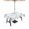 thumbnail image 1 of Outdoor Tablecloth with Umbrella Hole, Turquoise Flowers Spillproof Waterproof Outdoor Table Cover, Farmhouse Spring Botanical Floral Patio Tablecloths for Party Picnic Camping, Rectangle 60"x84", 1 of 9