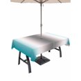 thumbnail image 1 of Outdoor Tablecloth with Umbrella Hole, Turquoise Grey Spillproof Waterproof Outdoor Table Cover, Gray Farmhouse Modern Rustic Patio Tablecloths for Party Picnic Camping, Rectangle 60"x120", 1 of 9