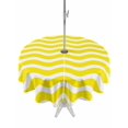 thumbnail image 1 of Outdoor Tablecloth with Umbrella Hole, Yellow Moire Spillproof Waterproof Outdoor Table Cover, Water Ripple Stripe Farmhouse Patio Tablecloths for Party/Garden/Picnic, Round 60 inch, 1 of 9