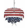 thumbnail image 1 of Outdoor Tablecloth with Umbrella Hole Zipper 4th of July Round Tablecloth 54" Waterproof Outside Table Cloth Independence Day Blue Star Red Stripe Patio Table Cover Tablecloths for Picnic Party, 1 of 8