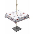 thumbnail image 1 of Outdoor Tablecloth with Umbrella Hole and Zipper, 4th of July Square Table Cloth 60x60 Inch Waterproof Tablecloth, Independence Day Blue Red Star Firework Picnic Table Cover for Patio Camping, 1 of 7