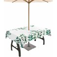 thumbnail image 1 of Outdoor Tablecloth with Umbrella Hole and Zipper 60 x 84 Inch Plants Rustic Farmhouse Style Green Leaves Table Cover for Rectangular Tables Waterproof Tabletop Collection for Patio Garden Picnic, 1 of 5