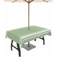 thumbnail image 1 of Outdoor Tablecloth with Umbrella Hole and Zipper 60 x 84 Inch Sage Green White Stripes Table Cover for Rectangular Tables Waterproof Tabletop Collection for Patio Garden Picnic Camping, 1 of 6
