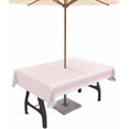 thumbnail image 1 of Outdoor Tablecloth with Umbrella Hole and Zipper 60 x 84 Inch Stripes Abstract Pink Geometric Simple Table Cover for Rectangular Tables Waterproof Tabletop Collection for Patio Garden Picnic Camping, 1 of 5