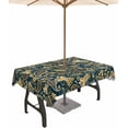 thumbnail image 1 of Outdoor Tablecloth with Umbrella Hole and Zipper 60 x 84 Inch Table Cover for Rectangular Tables Waterproof Tabletop Collection for Patio Garden Picnic Camping, 1 of 5
