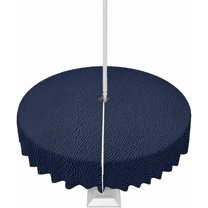 Outdoor Tablecloth with Umbrella Hole and Zipper 60R Blue Leather Texture Vintage Classic Table Cover for Round Tables Waterproof Tabletop Collection for Patio Garden Picnic Camping