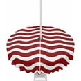 thumbnail image 1 of Outdoor Tablecloth with Umbrella Hole and Zipper 60R Red Ripples Stripes Table Cover for Round Tables Waterproof Tabletop Collection for Patio Garden Picnic Camping, 1 of 6