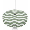 thumbnail image 1 of Outdoor Tablecloth with Umbrella Hole and Zipper 60R Sage Green Ripples Stripes Table Cover for Round Tables Waterproof Tabletop Collection for Patio Garden Picnic Camping, 1 of 6