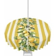 thumbnail image 1 of Outdoor Tablecloth with Umbrella Hole and Zipper 60R Summer Lemon Flowers Leaves Yellow White Stripes Table Cover for Round Tables Waterproof Tabletop Collection for Patio Garden Picnic Camping, 1 of 6
