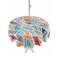 thumbnail image 1 of Outdoor Tablecloth with Umbrella Hole and Zipper, Abstract Beach Round Table Cloth 54 Inch Waterproof Tablecloth, Summer Colorful Coastal Ocean Sea Wave Picnic Table Cover for Patio Camping, 1 of 7