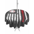 thumbnail image 1 of Outdoor Tablecloth with Umbrella Hole and Zipper, American Flag Round Table Cloth 60 Inch Waterproof Tablecloth, Retro US Flag Baseball Stars Gray Picnic Table Cover for Patio Camping, 1 of 7