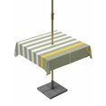 thumbnail image 1 of Outdoor Tablecloth with Umbrella Hole and Zipper, Anchor Sage Green Square Table Cloth 60x60 Inch Waterproof Tablecloth, Yellow Nautical White Geometric Stripe Picnic Table Cover for Patio Camping, 1 of 7