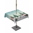 thumbnail image 1 of Outdoor Tablecloth with Umbrella Hole and Zipper, Aurora Christmas Snowman Square Table Cloth 60x60 Inch Waterproof Tablecloth, Xmas Snowflake Tree Winter Picnic Table Cover for Patio Camping, 1 of 7