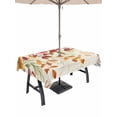 thumbnail image 1 of Outdoor Tablecloth with Umbrella Hole and Zipper, Autumn Leaves Rectangle Table Cloth 60x102 Inch Waterproof Tablecloth, Thanksgiving Retro Eucalyptus Flowers Picnic Table Cover for Patio Camping, 1 of 7