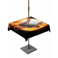 thumbnail image 1 of Outdoor Tablecloth with Umbrella Hole and Zipper, Baseball Square Table Cloth 54x54 Inch Waterproof Tablecloth, Modern Buruning Flame Sport Black Background Picnic Table Cover for Patio Camping, 1 of 7
